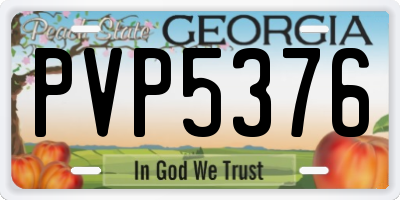 GA license plate PVP5376