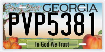 GA license plate PVP5381