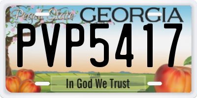 GA license plate PVP5417