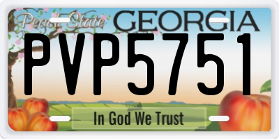 GA license plate PVP5751