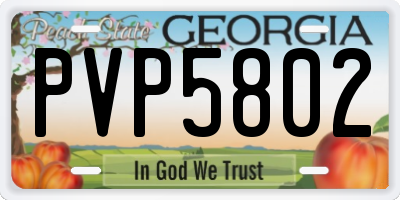 GA license plate PVP5802