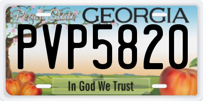 GA license plate PVP5820