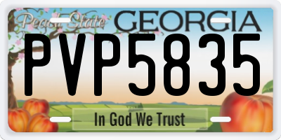GA license plate PVP5835