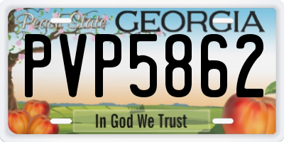 GA license plate PVP5862