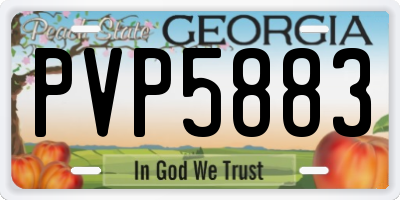 GA license plate PVP5883