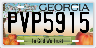 GA license plate PVP5915