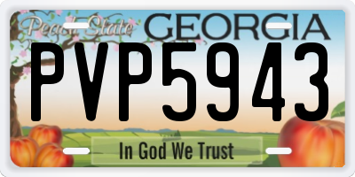 GA license plate PVP5943
