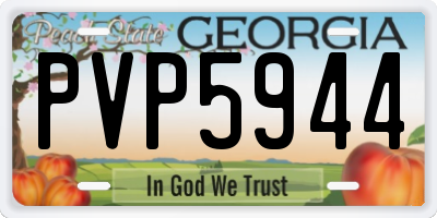GA license plate PVP5944