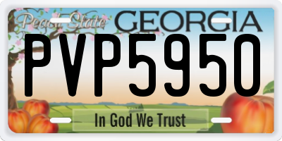 GA license plate PVP5950