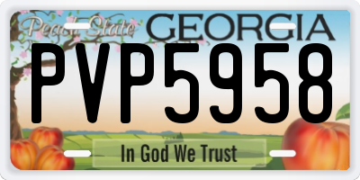 GA license plate PVP5958