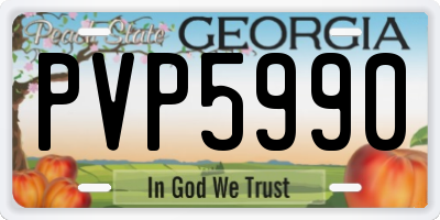 GA license plate PVP5990