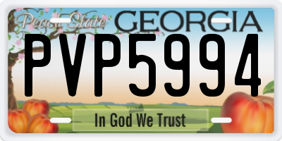 GA license plate PVP5994