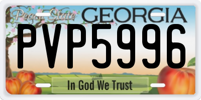 GA license plate PVP5996