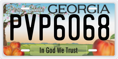 GA license plate PVP6068
