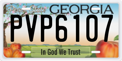 GA license plate PVP6107