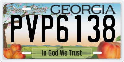 GA license plate PVP6138