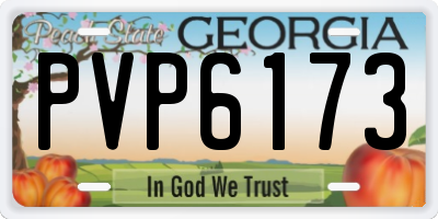GA license plate PVP6173