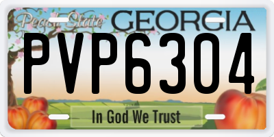 GA license plate PVP6304