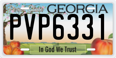 GA license plate PVP6331