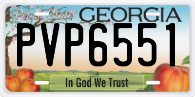 GA license plate PVP6551