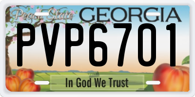 GA license plate PVP6701