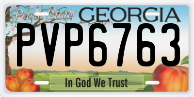 GA license plate PVP6763