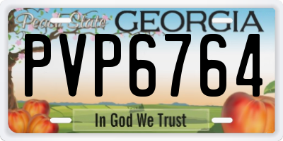 GA license plate PVP6764