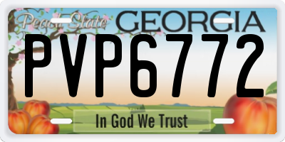 GA license plate PVP6772