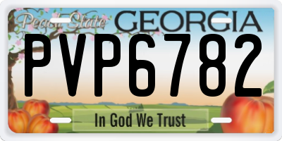 GA license plate PVP6782