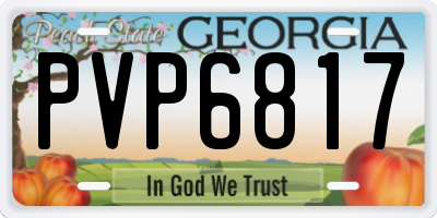 GA license plate PVP6817