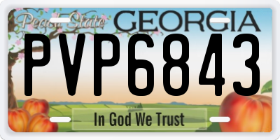 GA license plate PVP6843