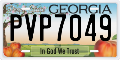 GA license plate PVP7049