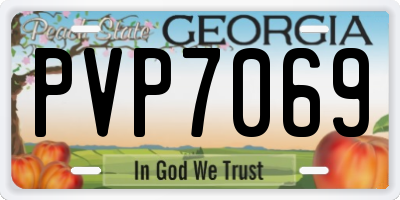 GA license plate PVP7069