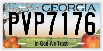 GA license plate PVP7176