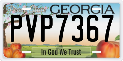 GA license plate PVP7367