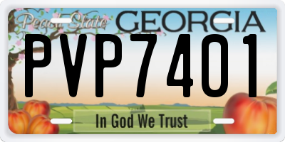GA license plate PVP7401
