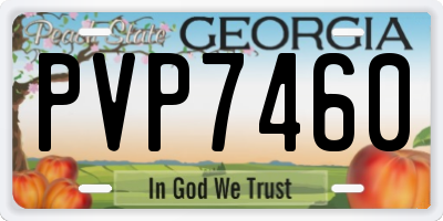 GA license plate PVP7460