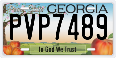 GA license plate PVP7489