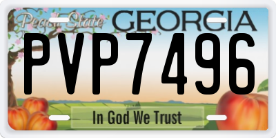 GA license plate PVP7496