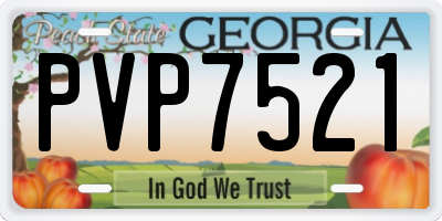 GA license plate PVP7521