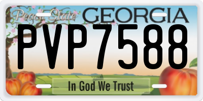 GA license plate PVP7588