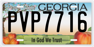 GA license plate PVP7716