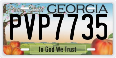 GA license plate PVP7735