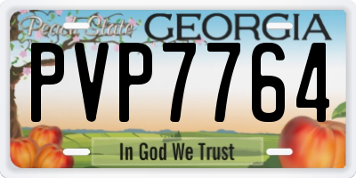 GA license plate PVP7764