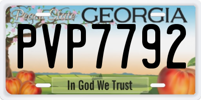 GA license plate PVP7792