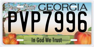 GA license plate PVP7996