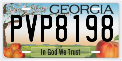 GA license plate PVP8198