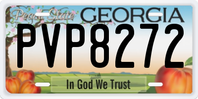 GA license plate PVP8272