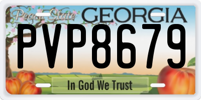 GA license plate PVP8679