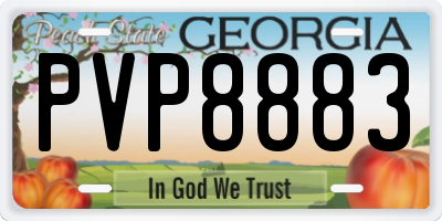 GA license plate PVP8883